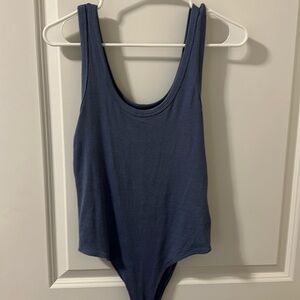 Blue and white body suits